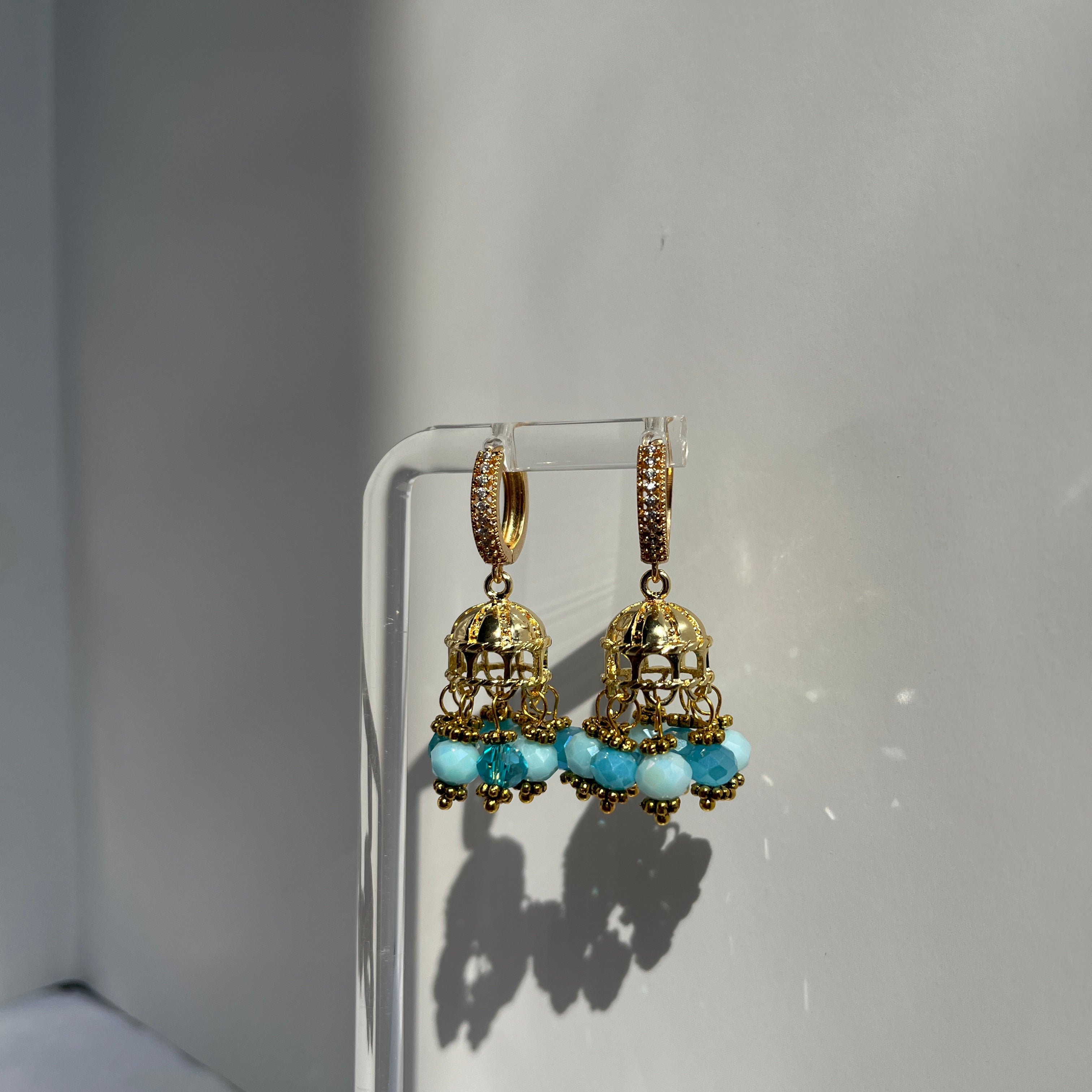 Heer Blue Jhumkis
