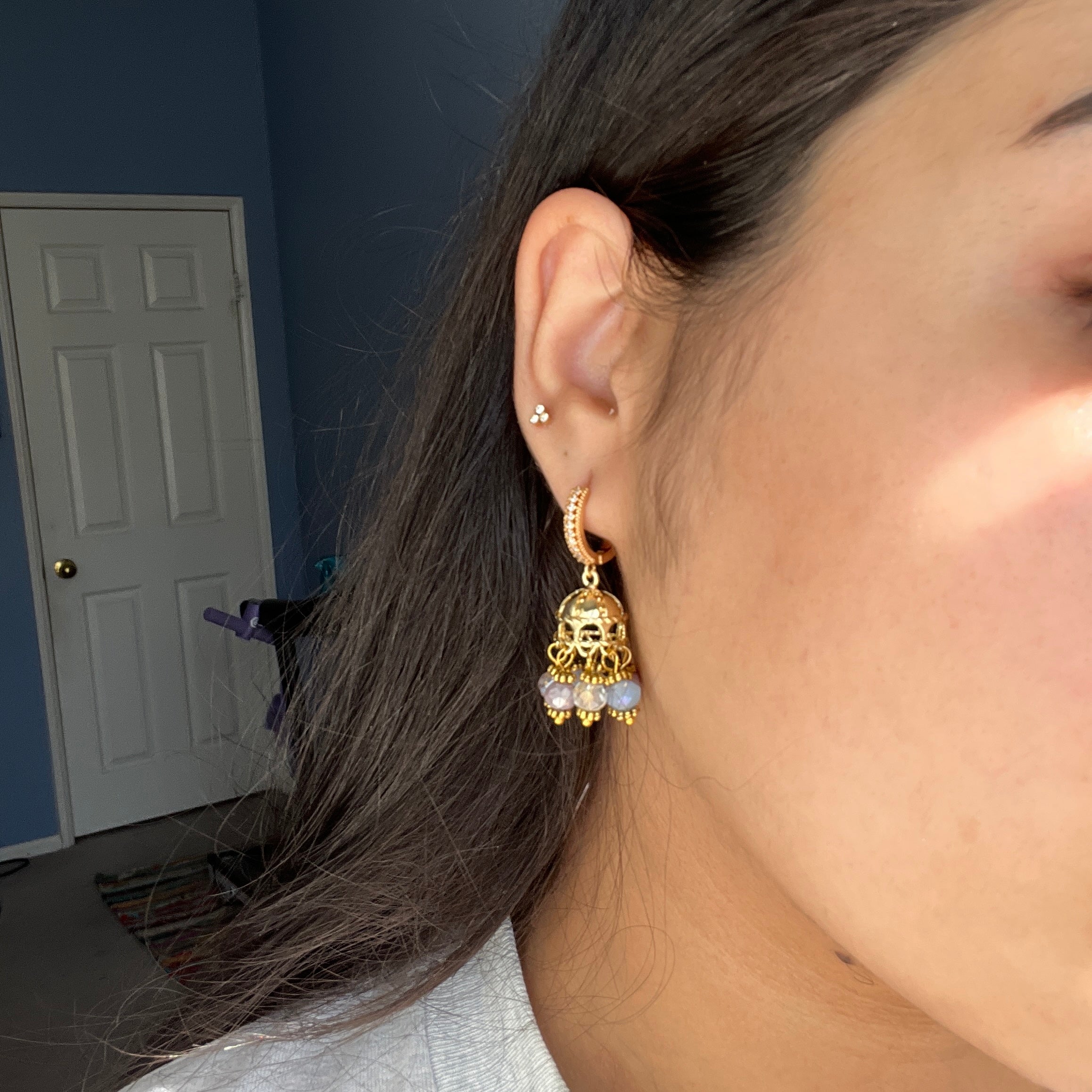 Heer Blue Jhumkis